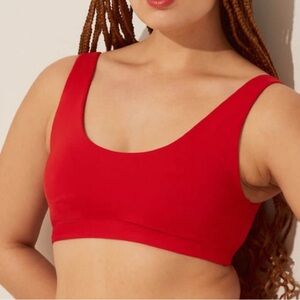 Andie Ventura Cherry Red Sporty Bust Support Scoop Neck Bikini Top Swimsuit